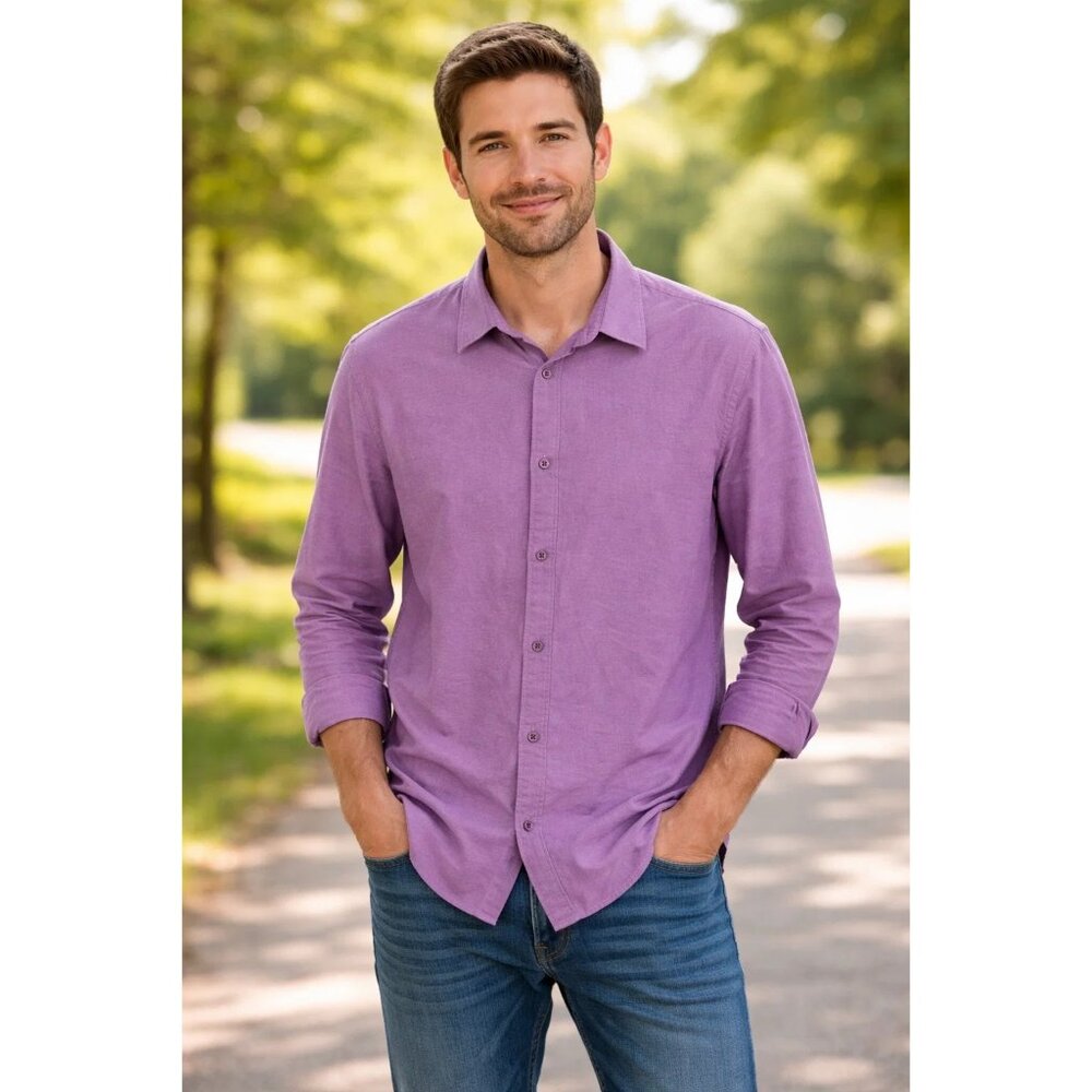 LULULEMON Men’s Commission Long Sleeve Shirt Vintage Plum Medium